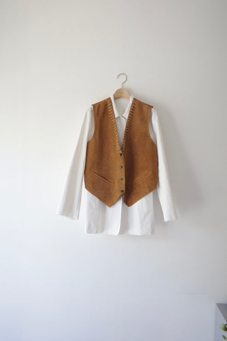 70s tailored suede vest