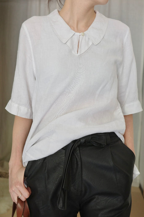 80s Asolo linen blouse in white