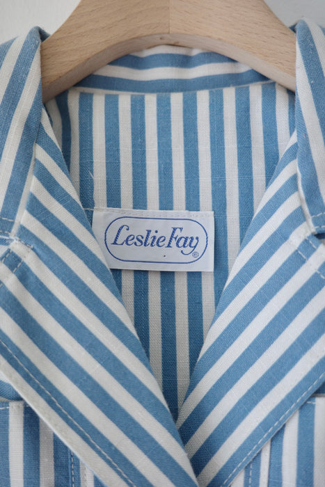 blue stripe block dresscoat
