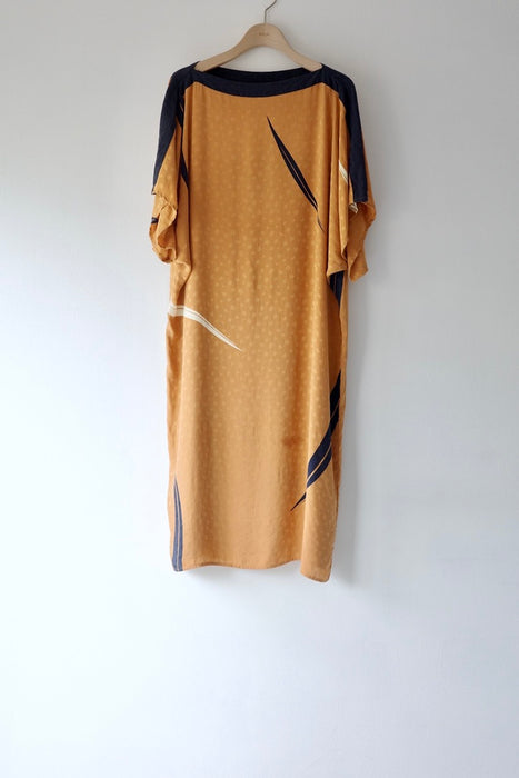 silk dress with graphic curve