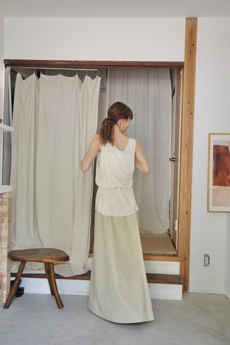 70s Wrap skirt in light sage