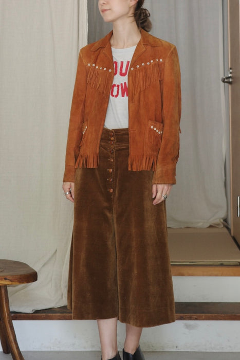 70s fringe suede shirt jacket