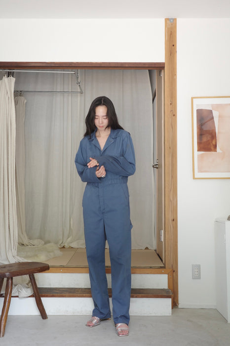 BIG MAC herringbone work jumpsuit in blue-gray