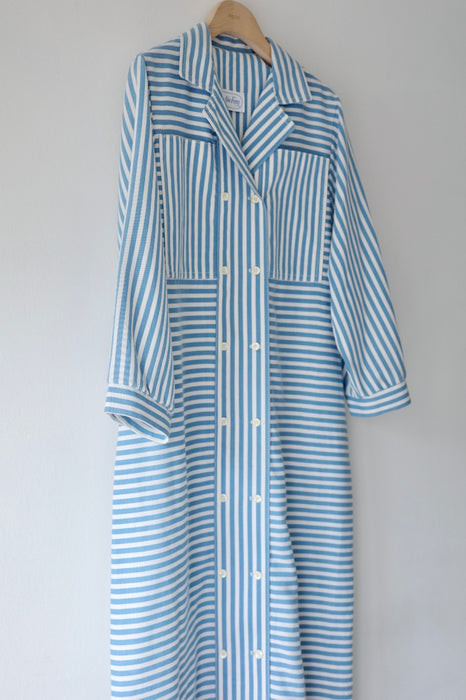 blue stripe block dresscoat