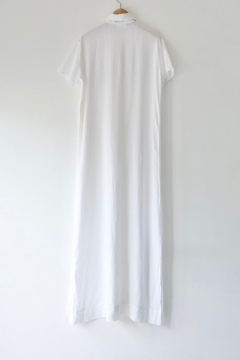 pin-tucked cotton long dress