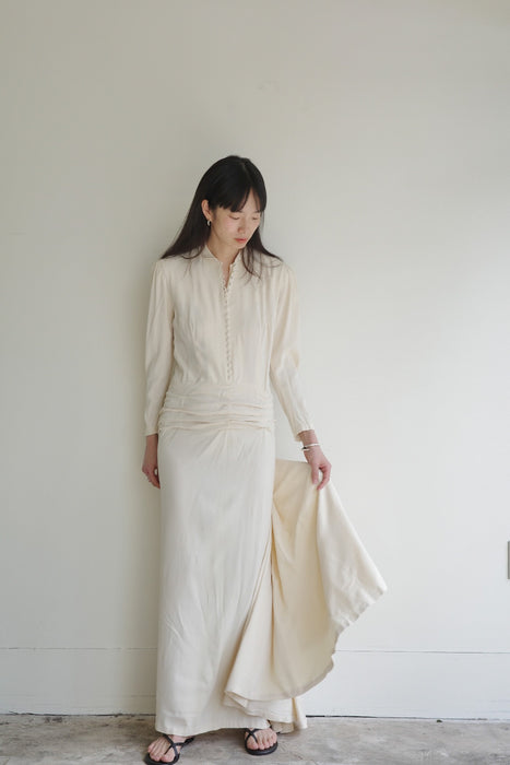 Pure ecru long dress