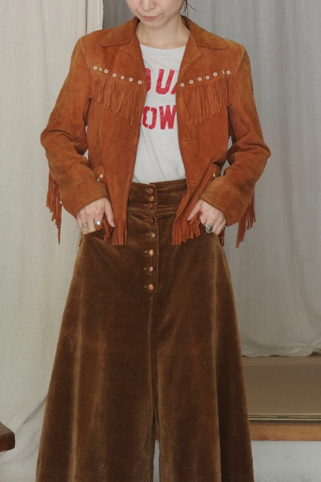 70s fringe suede shirt jacket