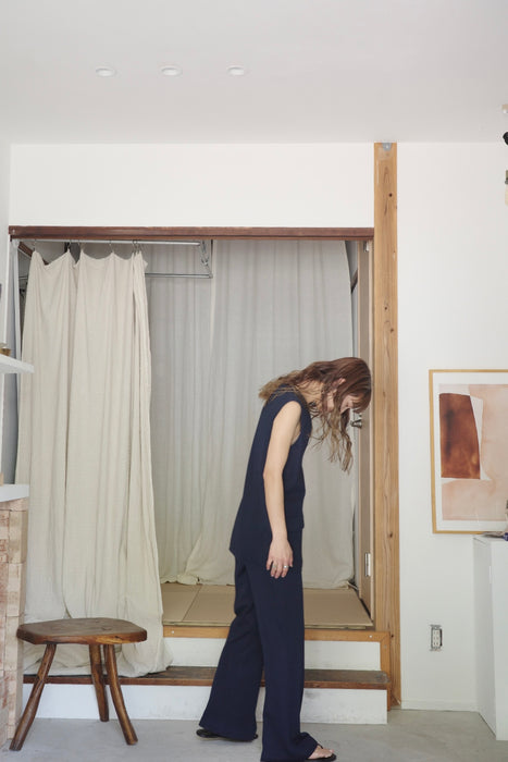 70-80s navy two-piece