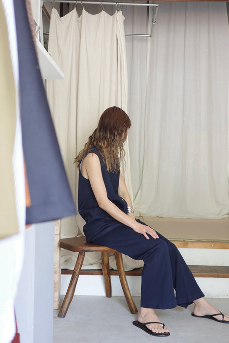 70-80s navy two-piece