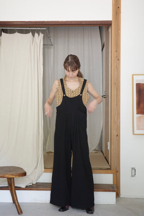80s overalls in black