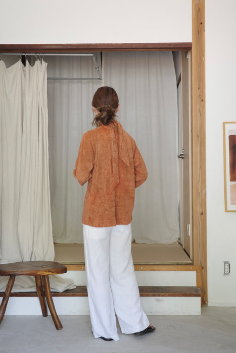 white linen wide straight pants