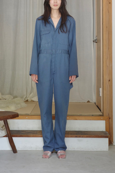 BIG MAC herringbone work jumpsuit in blue-gray