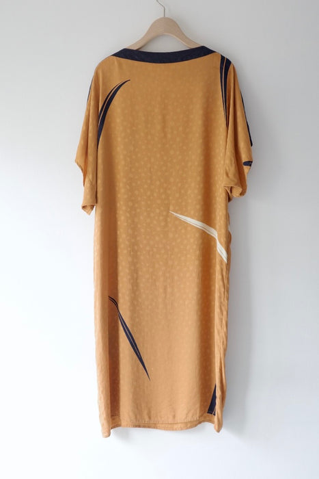 silk dress with graphic curve