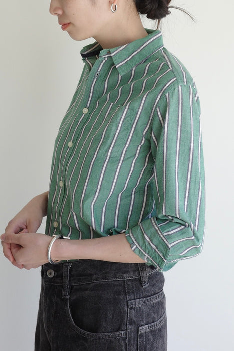 Green striped shirt