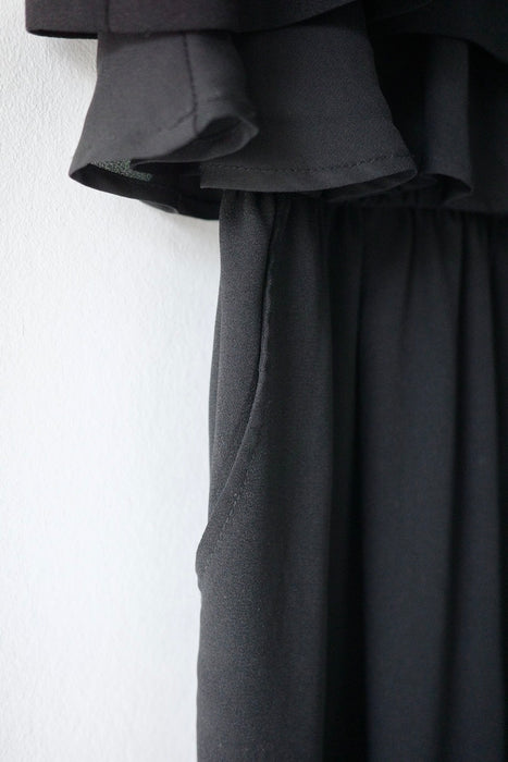 black tiered ruffle jumpsuit