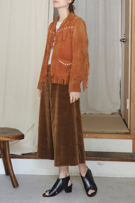 50-60s Cotton corduroy shorts in brown