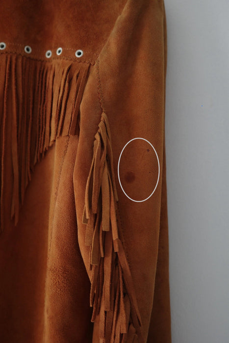 70s fringe suede shirt jacket