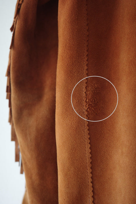 70s fringe suede shirt jacket