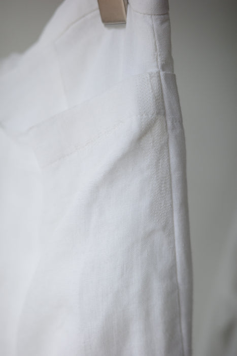 white linen wide straight pants