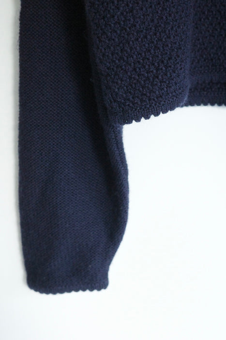 Pure wool tyrol cardigan in navy