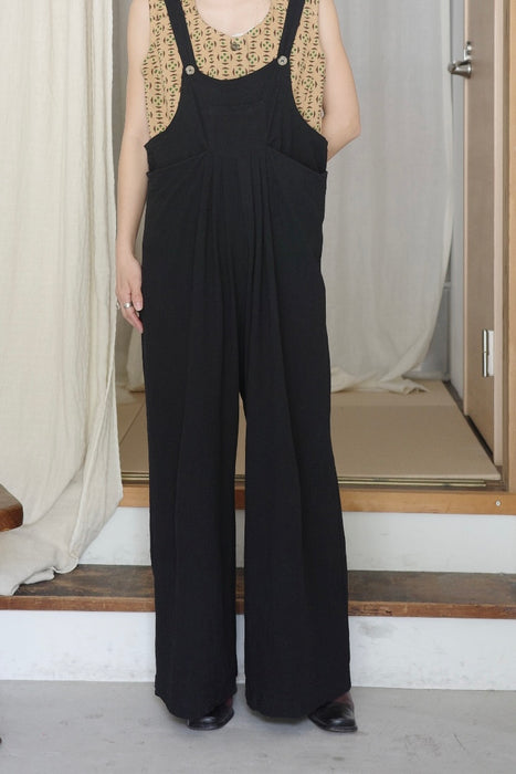 80s overalls in black
