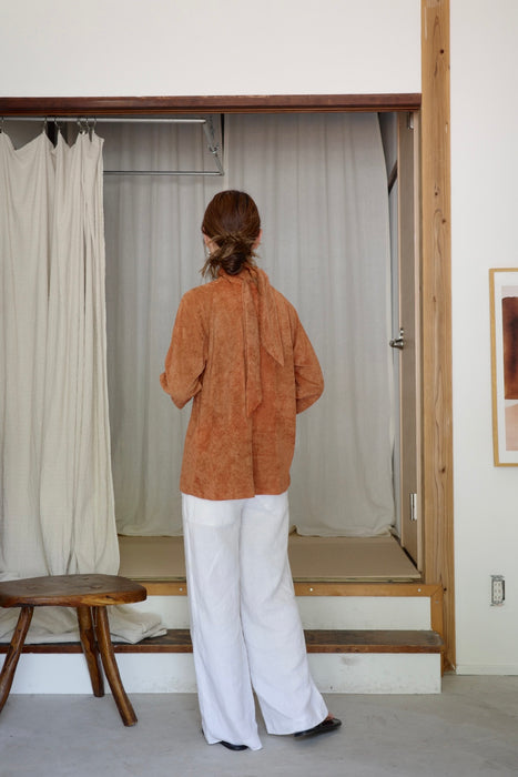 70s pile top with neck ribbon