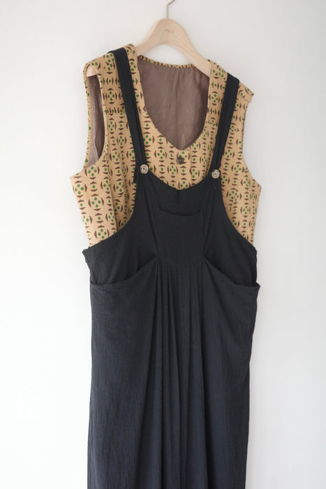 80s overalls in black