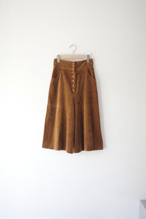 50-60s Cotton corduroy shorts in brown