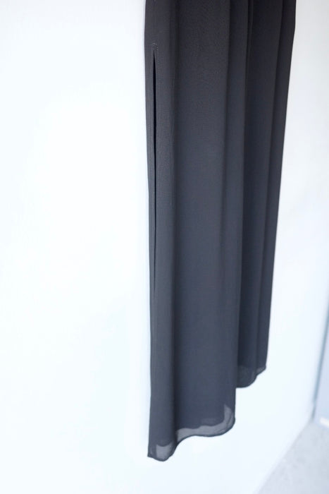 layered chiffon dress in black