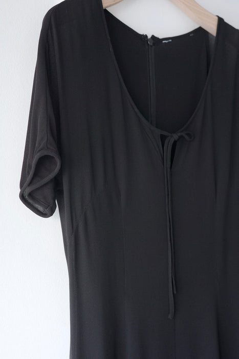 layered chiffon dress in black