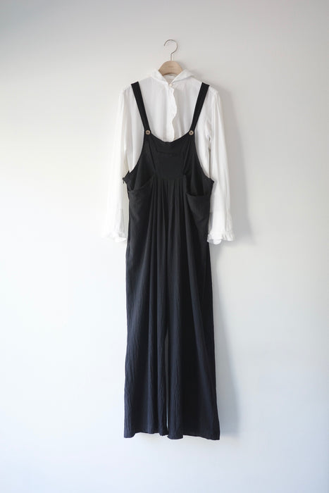 80s overalls in black