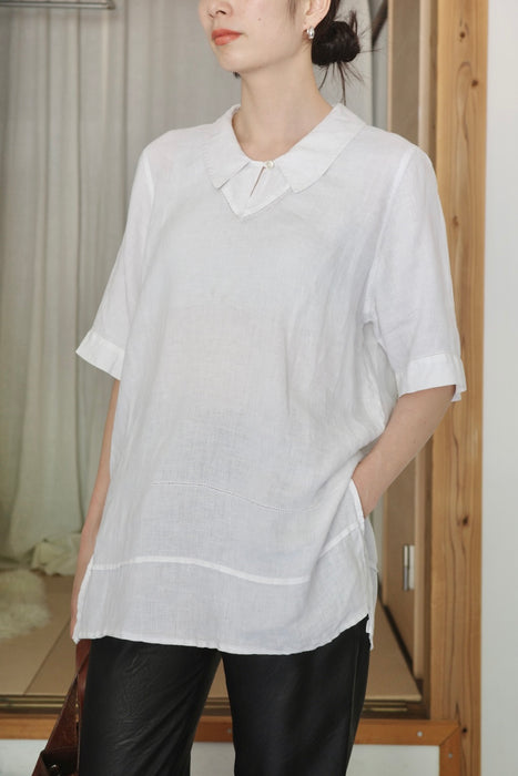 80s Asolo linen blouse in white