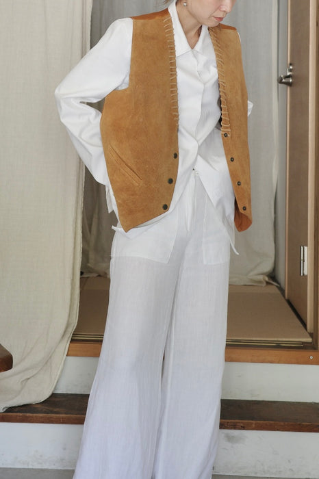 70s tailored suede vest