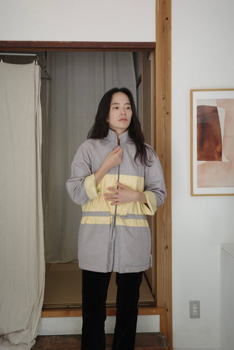 soft color block jacket