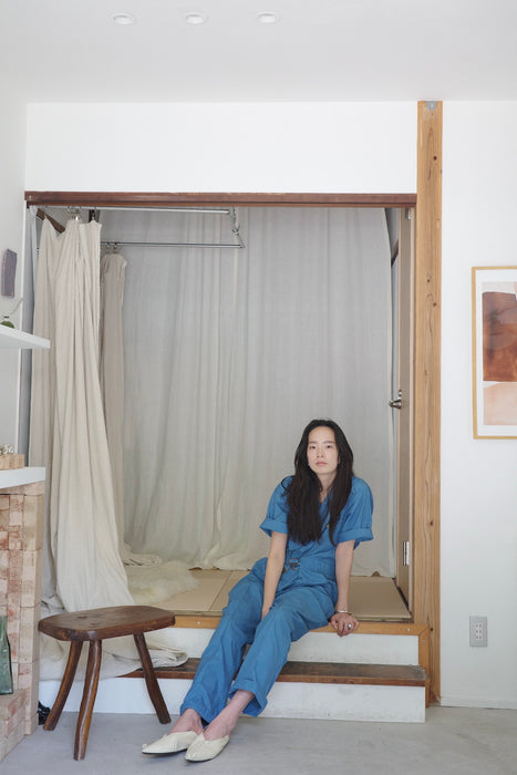 light blue work jumpsuit