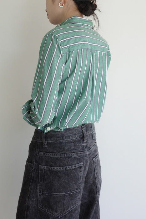 Green striped shirt