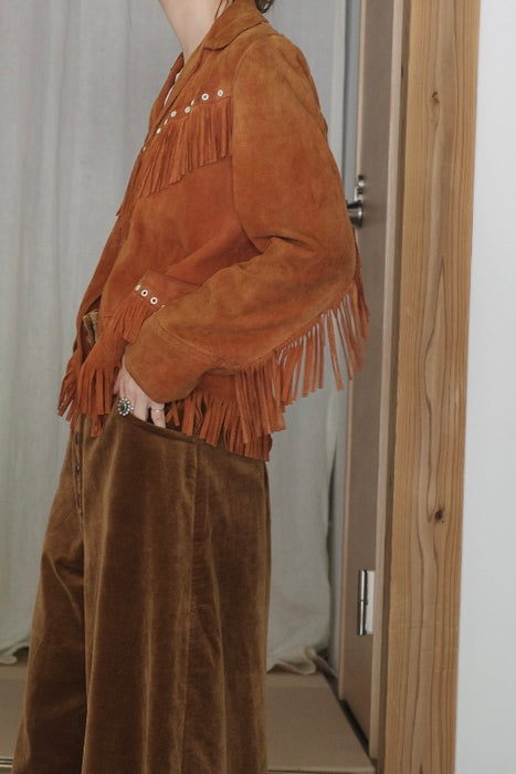 70s fringe suede shirt jacket