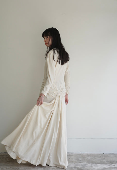 Pure ecru long dress