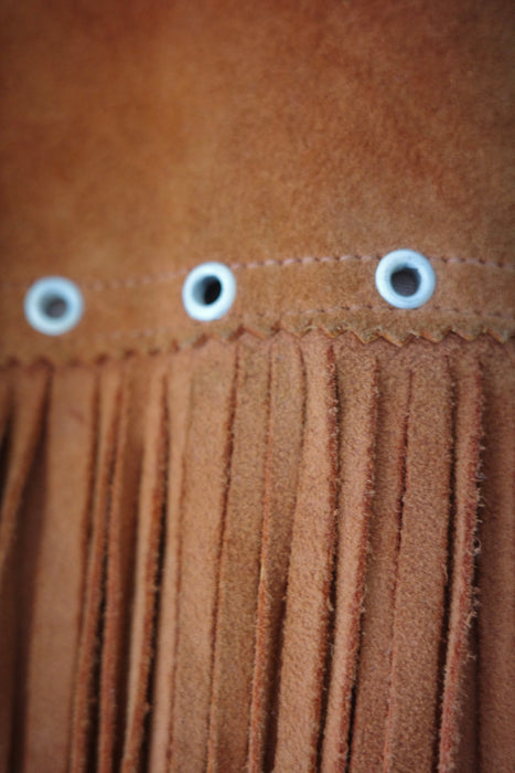 70s fringe suede shirt jacket