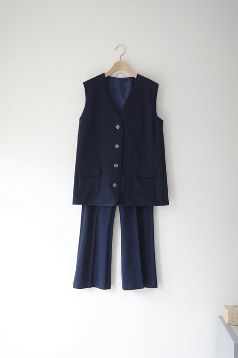 70-80s navy two-piece