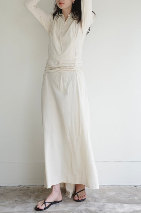 Pure ecru long dress