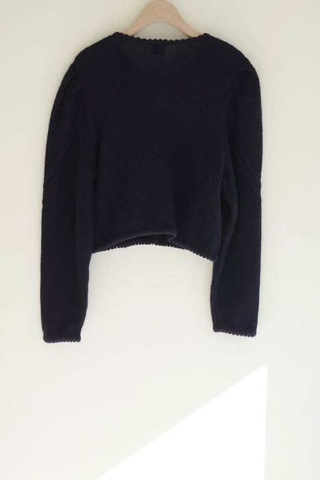 Pure wool tyrol cardigan in navy