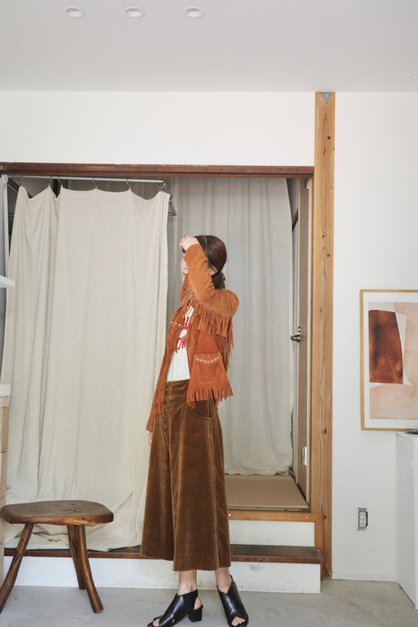 50-60s Cotton corduroy shorts in brown