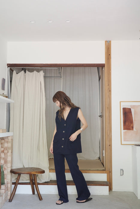 70-80s navy two-piece