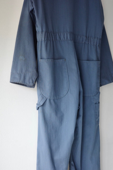 BIG MAC herringbone work jumpsuit in blue-gray