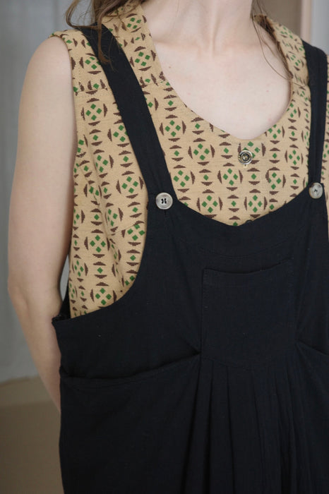 80s overalls in black