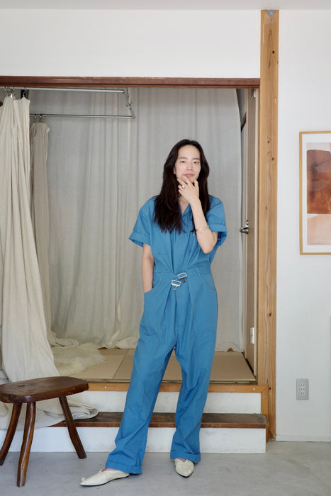 light blue work jumpsuit