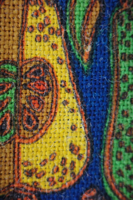 fruit-patterned jute dress
