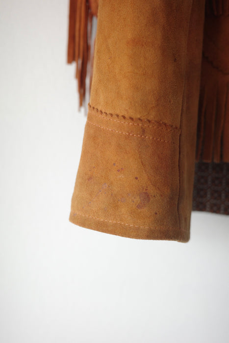 70s fringe suede shirt jacket