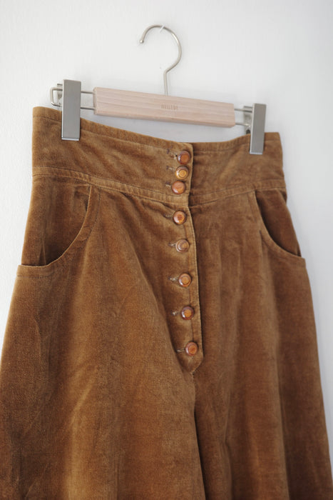 50-60s Cotton corduroy shorts in brown